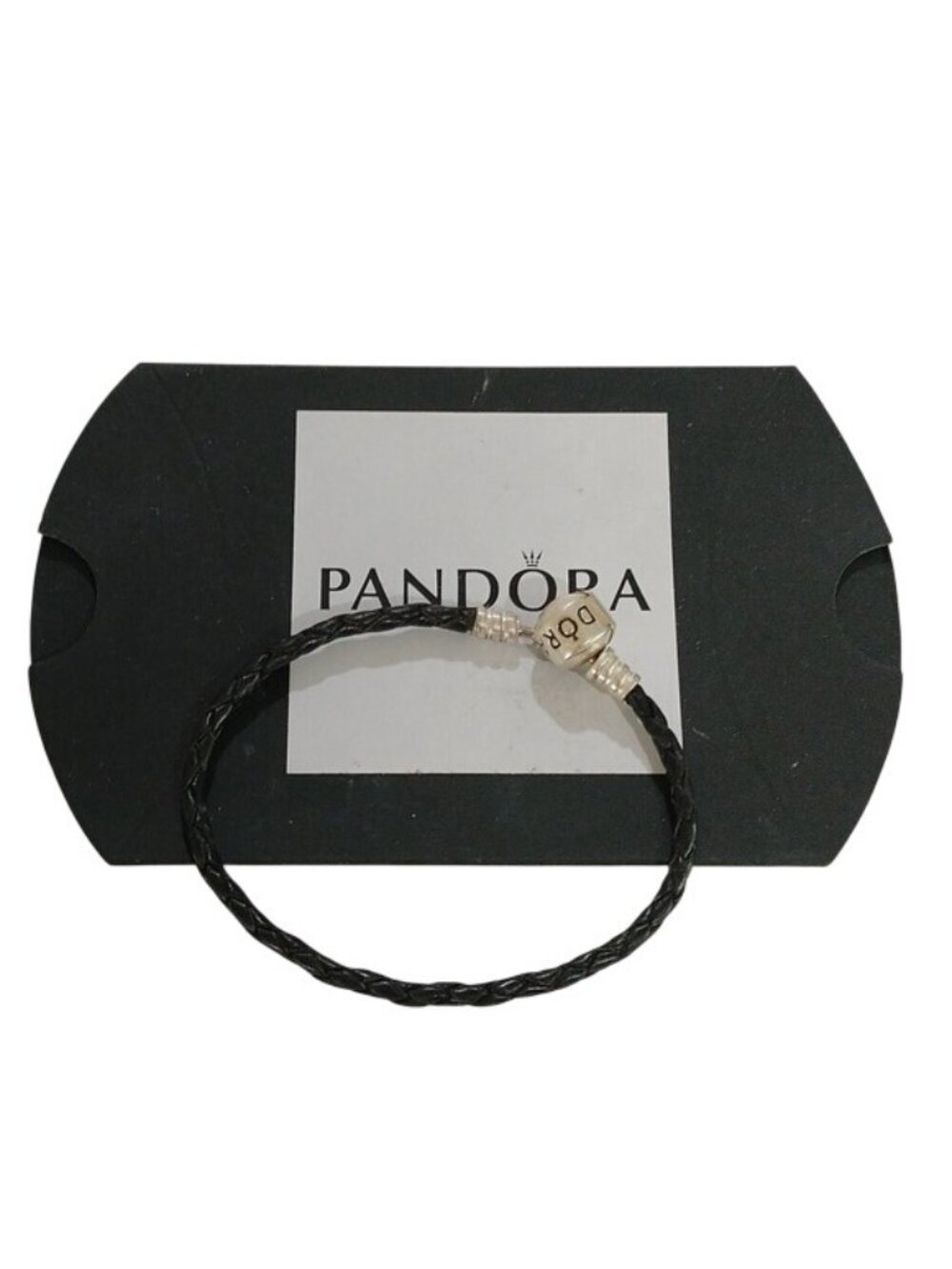 Pandora Double Black Braided Leather Bracelet 12.0"